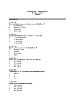 Questionnaire "naturalisation"